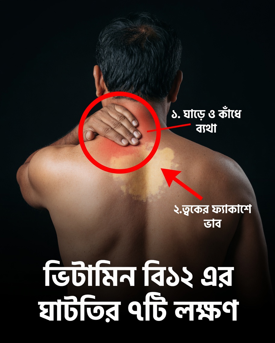 ভিটামিন বি১২-এর ঘাটতি থাকতে পারে—এমন ৭টি স্পষ্ট লক্ষণ
