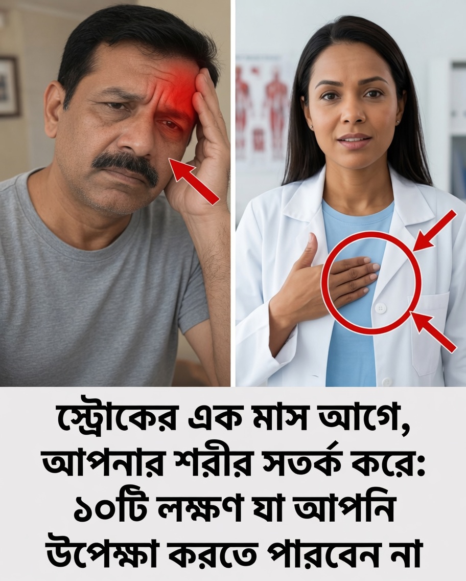 স্ট্রোকের এক মাস আগে আপনার শরীর সংকেত দেয়: ১০টি সতর্কবার্তা যা আপনি উপেক্ষা করবেন না