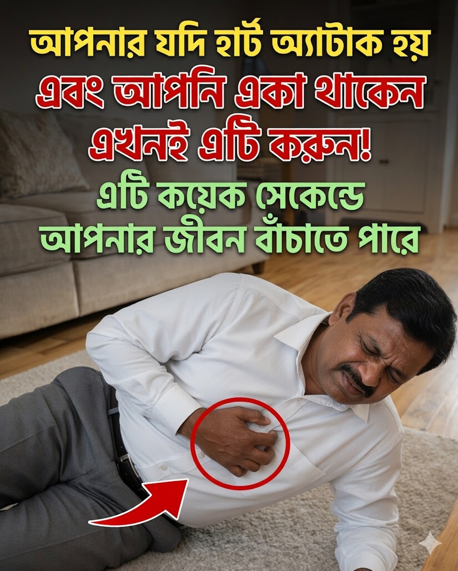 একাকী থাকা অবস্থায় হার্ট অ্যাটাক হলে দ্রুত পদক্ষেপ নিতে সহায়ক ৩টি কৌশল
