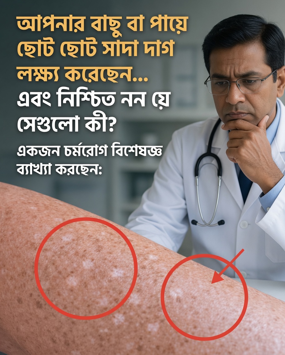 আপনি কি হাতে বা পায়ে ছোট ছোট সাদা দাগ লক্ষ্য করেছেন… আর জানেন না এগুলো কী?