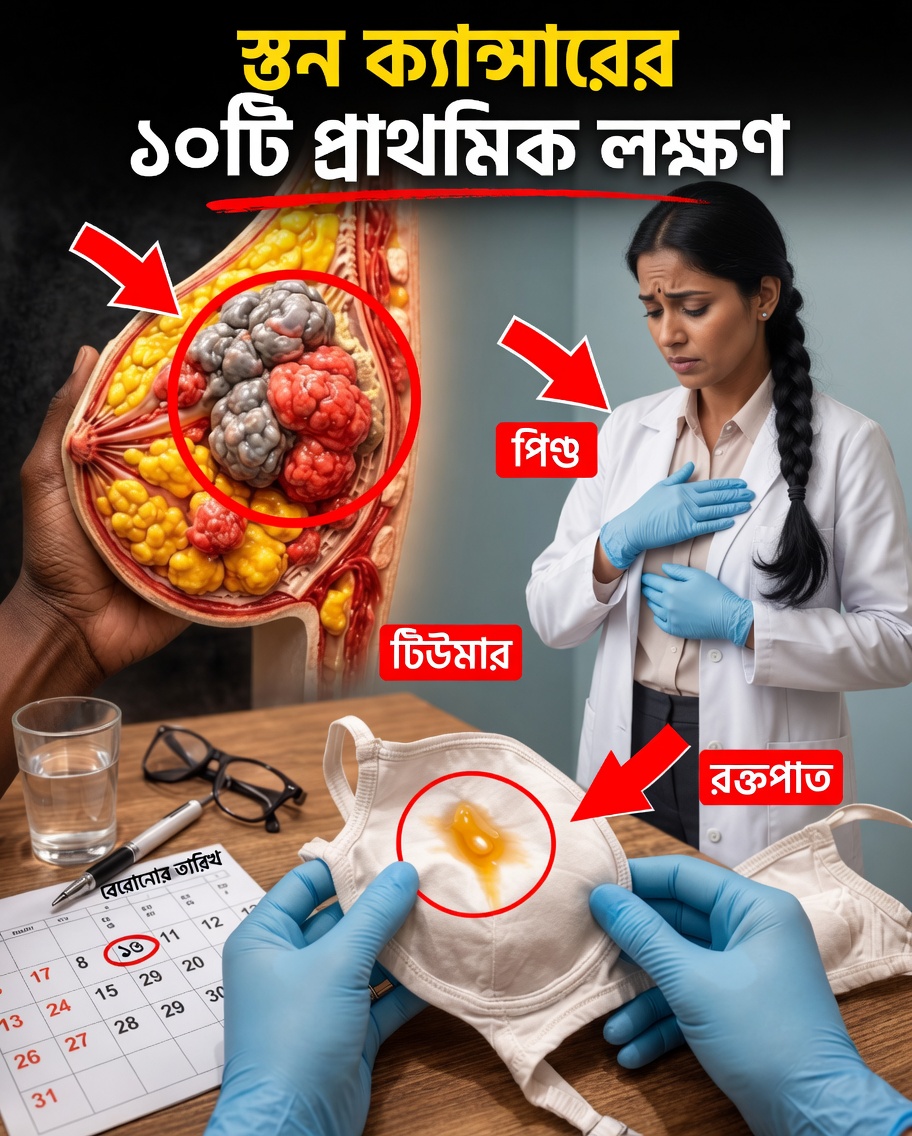 স্তন ক্যান্সারের ১০টি সতর্কবার্তা ও উপসর্গ যা আপনি কখনোই উপেক্ষা করা উচিত নয় — এই জ্ঞান আপনার জীবন বাঁচাতে পারে