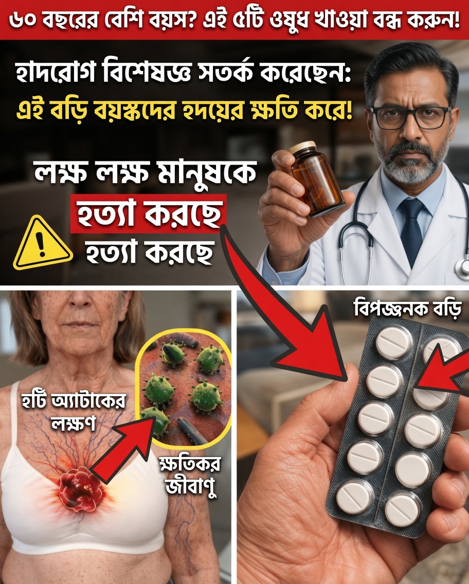 কার্ডিওলজিস্টের সতর্কবার্তা: ৬০-এর পর এই সাধারণ ওষুধটি হৃদপিণ্ডের ওপর অতিরিক্ত চাপ সৃষ্টি করতে পারে