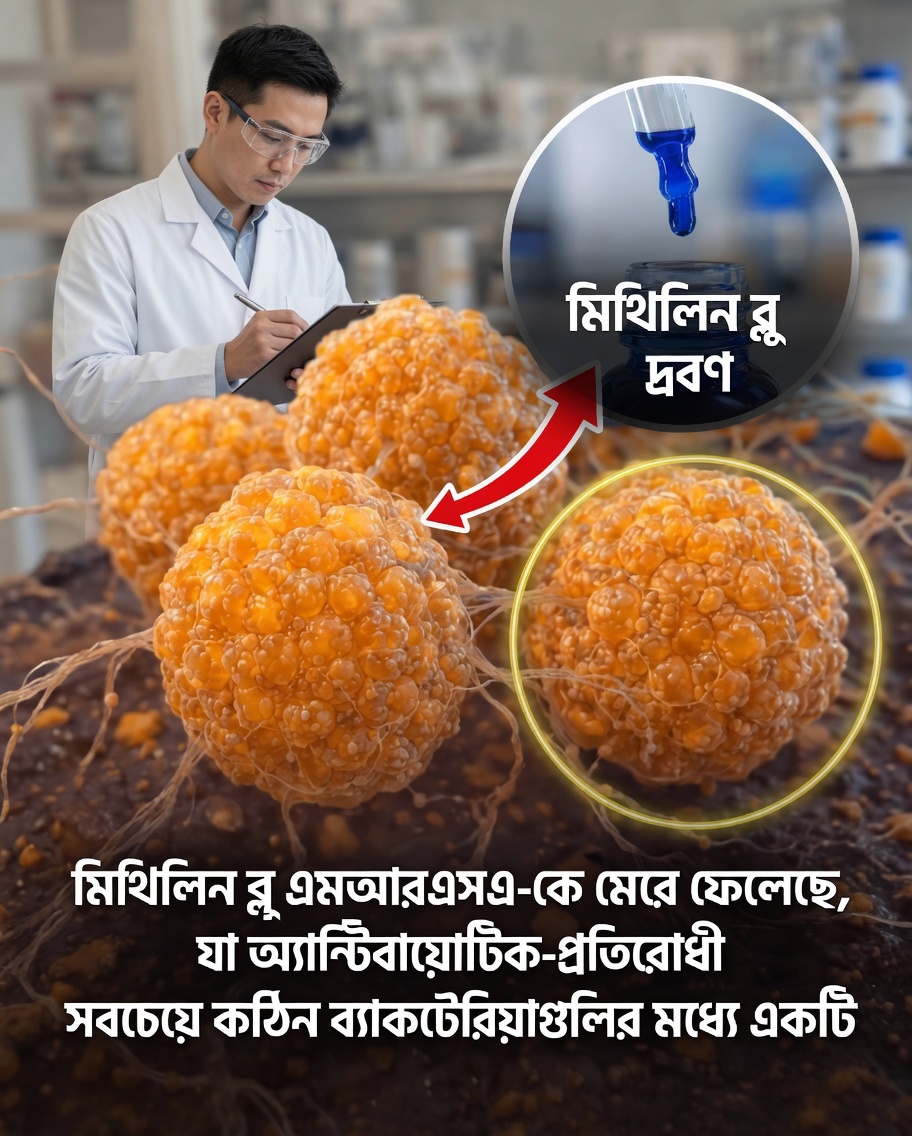 মিথিলিন নীল ও অ্যান্টিবায়োটিকের প্রতি সবচেয়ে প্রতিরোধী ব্যাকটেরিয়াগুলোর একটি সম্পর্কে বিস্ময়কর আবিষ্কার