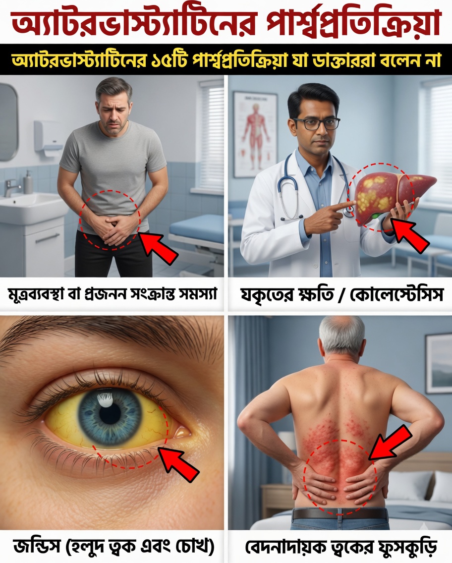 আটোরভাস্টাটিনের ১৫টি গোপন পার্শ্বপ্রতিক্রিয়া, যা আপনার ডাক্তার ব্যাখ্যা করার সময় নাও পেতে পারেন (তবে পরবর্তী প্রেসক্রিপশনের আগে এগুলো আপনার জানা উচিত)