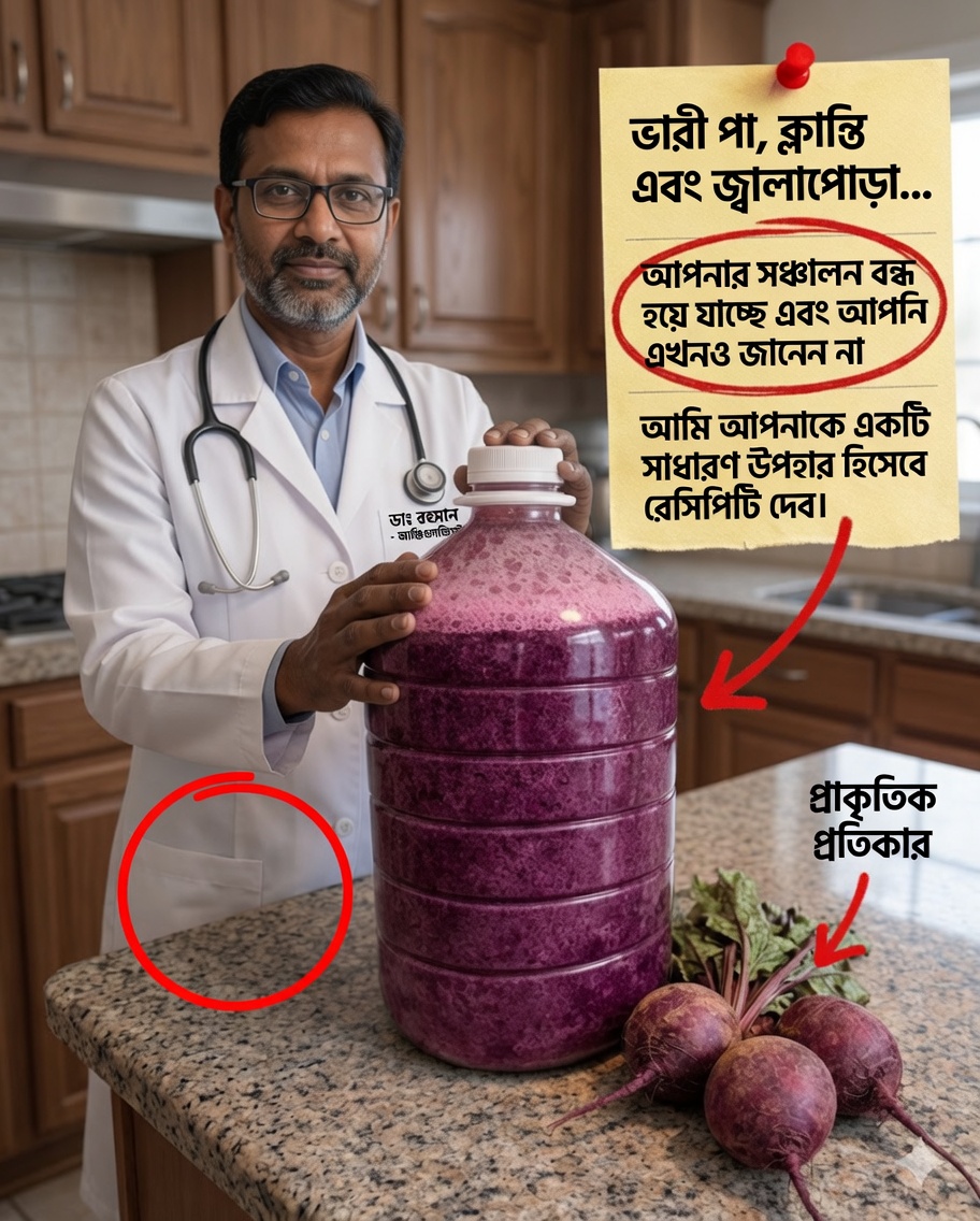 পা ভারী লাগা, ক্লান্তি ও ঝিনঝিনি? রক্ত সঞ্চালন সমর্থনে সহজ অভ্যাস ও বিটরুট পানীয় সম্পর্কে জানুন