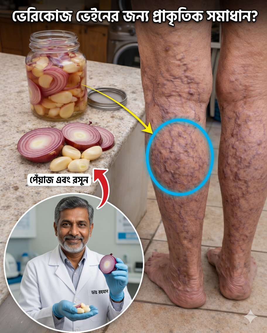 প্রাকৃতিকভাবে ভ্যারিকোজ শিরাকে বিদায় জানান: রসুন, পেঁয়াজ ও অলিভ অয়েল দিয়ে তৈরি সহজ ঘরোয়া প্রতিকার যা স্বস্তি আনতে পারে