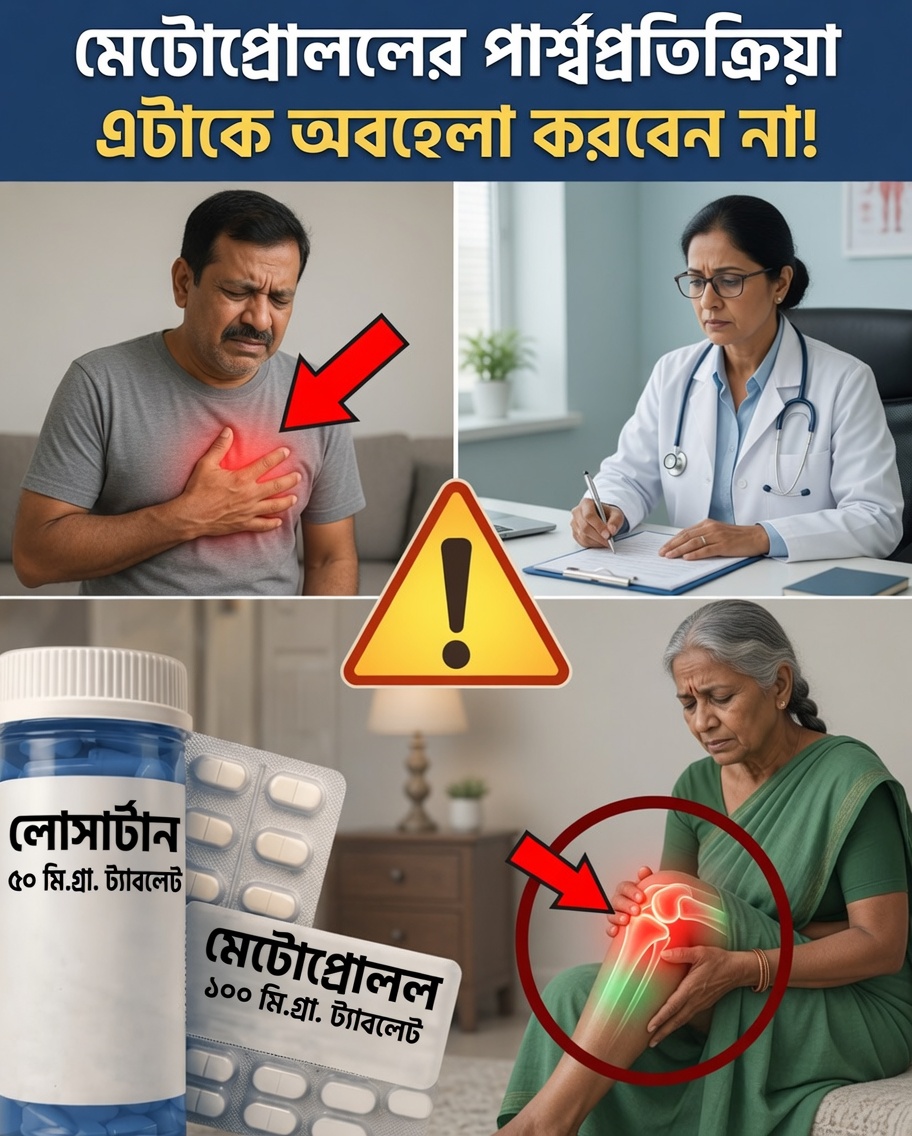 মেটোপ্রোললের ১০টি গুরুত্বপূর্ণ পার্শ্বপ্রতিক্রিয়া যা আপনার জানা উচিত