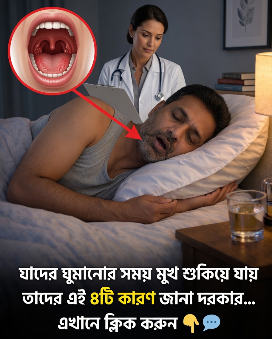 রাতে মুখ শুকিয়ে যাওয়া: ৮টি সাধারণ কারণ যা আপনি হয়তো আশা করেন না