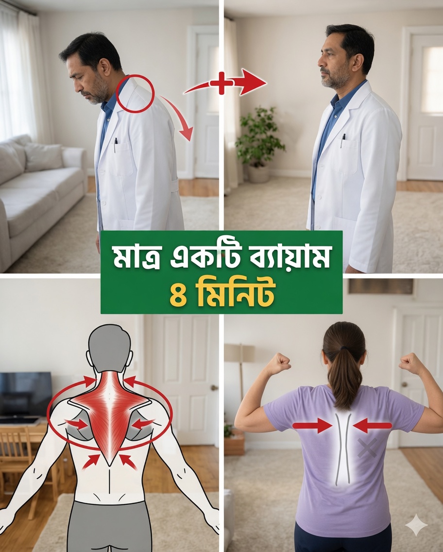 ৬০ বছর বয়সের পর মাত্র ৪ মিনিটে কীভাবে সামনে ঝুঁকে থাকা মাথার ভঙ্গি ঠিক করবেন – জাপানের সবচেয়ে বয়স্ক চিকিৎসক যে মৃদু রুটিনটি সুপারিশ করেন