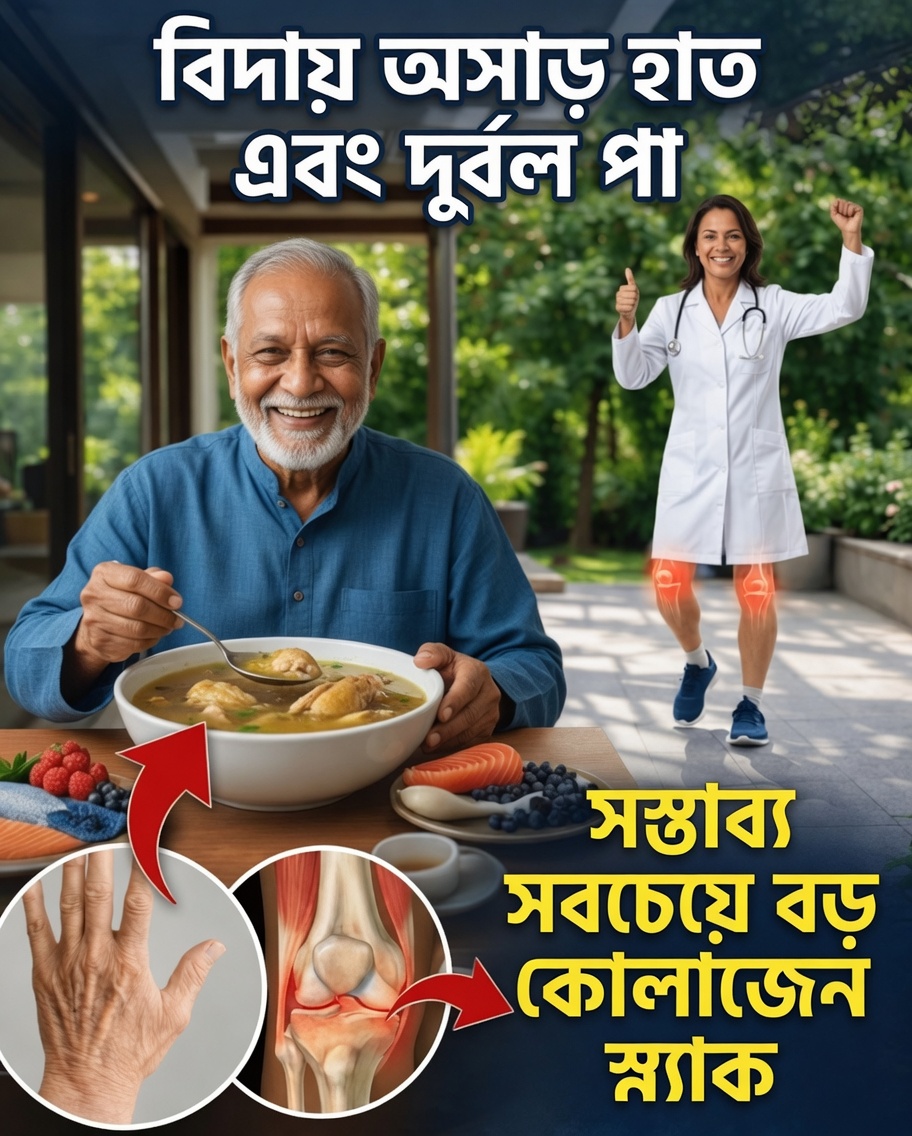 ৬০ বছর পর জয়েন্টের আরাম ও চলাফেরার সক্ষমতা সমর্থনে প্রাকৃতিক উপায় আবিষ্কার: কোলাজেনসমৃদ্ধ খাবার যা আপনার খাদ্যতালিকায় থাকা উচিত