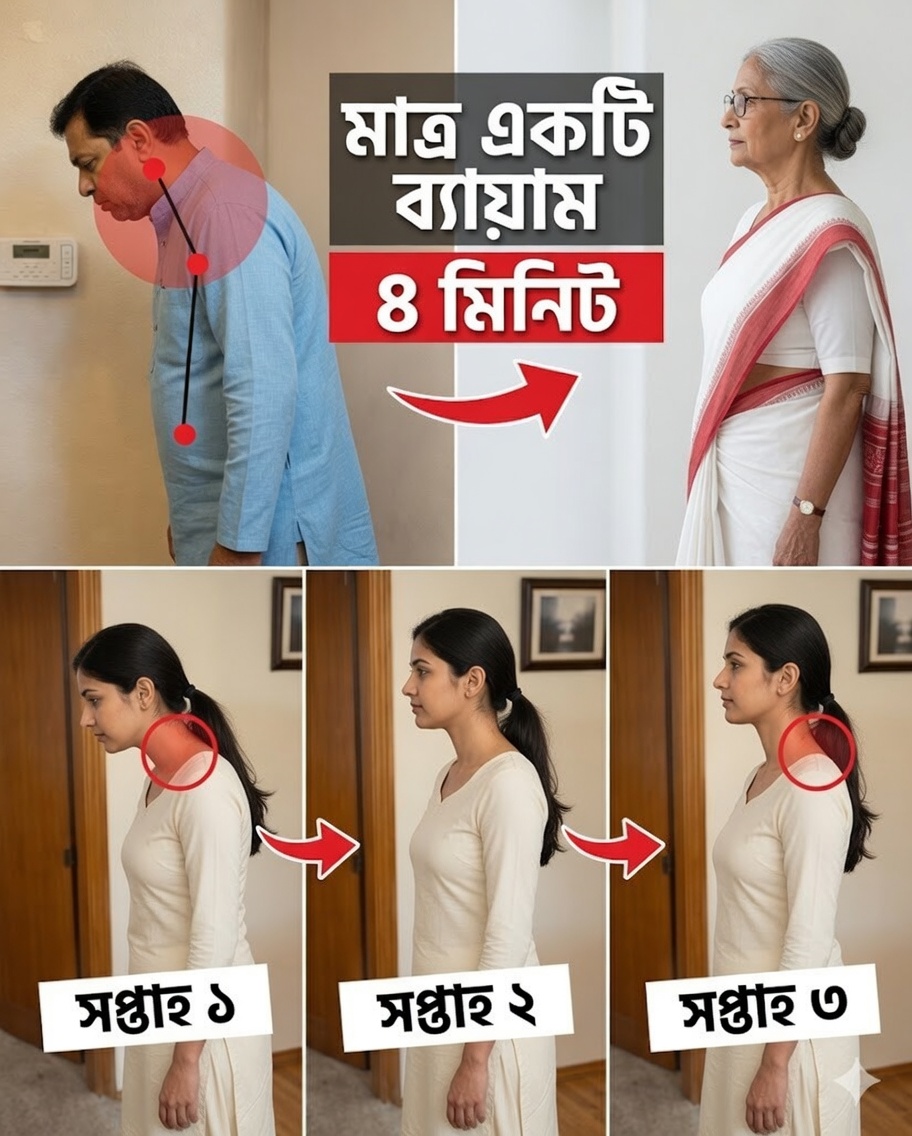 ৬০ বছরের পর সামনের দিকে ঝুঁকে যাওয়া মাথার ভঙ্গি মাত্র ৪ মিনিটে কীভাবে ঠিক করবেন – জাপানের সবচেয়ে বয়স্ক চিকিৎসক যে কোমল রুটিনটি সুপারিশ করেন