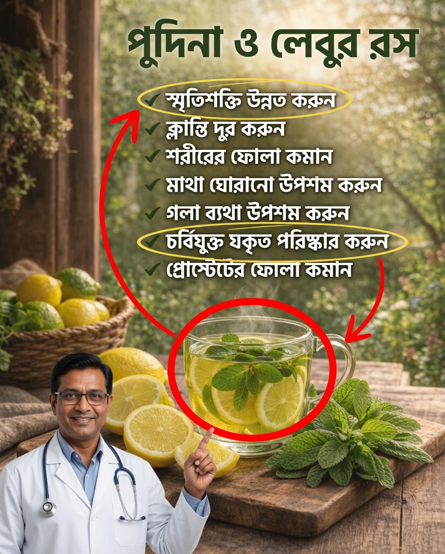 লেবু মেশানো পেপারমিন্ট পানীয়ের সতেজকারী উপকারিতা আবিষ্কার করুন: ভালো অনুভব করার একটি সহজ নির্দেশিকা