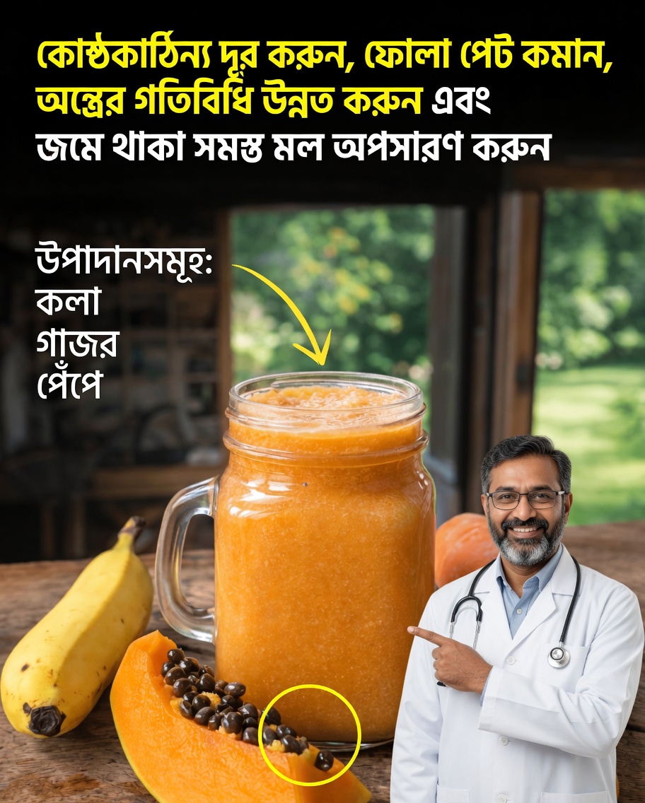 কীভাবে হজমশক্তি ও অন্ত্রের চলাচল উন্নত করতে কলা, গাজর ও পেঁপে দিয়ে একটি সহজ স্মুদি তৈরি করবেন