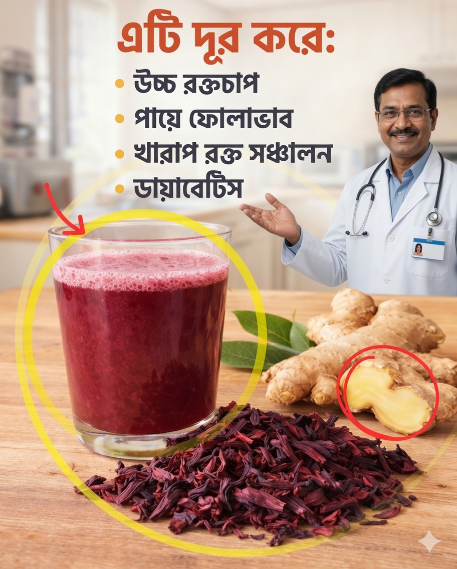 আদা, তেজপাতা ও জবা: দৈনন্দিন সুস্থতার জন্য সতেজ হার্বাল পানীয়