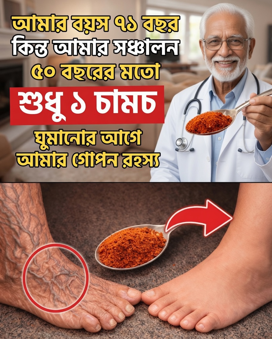 বয়স্করা: রাতে পায়ের রক্তসঞ্চালন উন্নত করতে এবং আরও উষ্ণ পা নিয়ে জাগতে ঘুমানোর আগে এটি খান