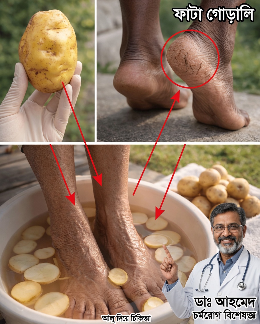 একটি আলু কি শুষ্ক ও ফাটা গোড়ালি নরম করতে সাহায্য করতে পারে? চেষ্টা করে দেখার মতো এক আশ্চর্যজনক ঘরোয়া কৌশল
