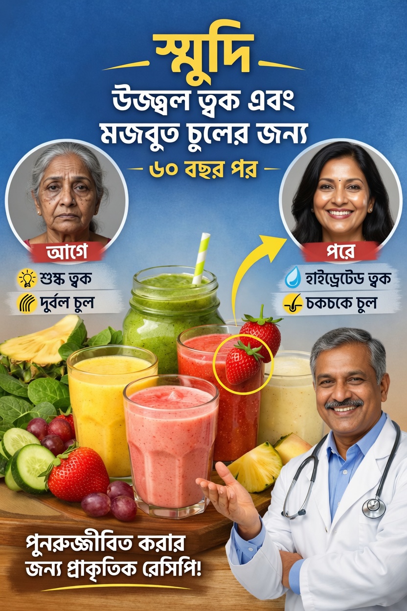 ৬০-এর পরে ত্বক ও চুলকে মজবুত করতে প্রতিদিনের জন্য ৭টি সহজ স্মুদি রেসিপি