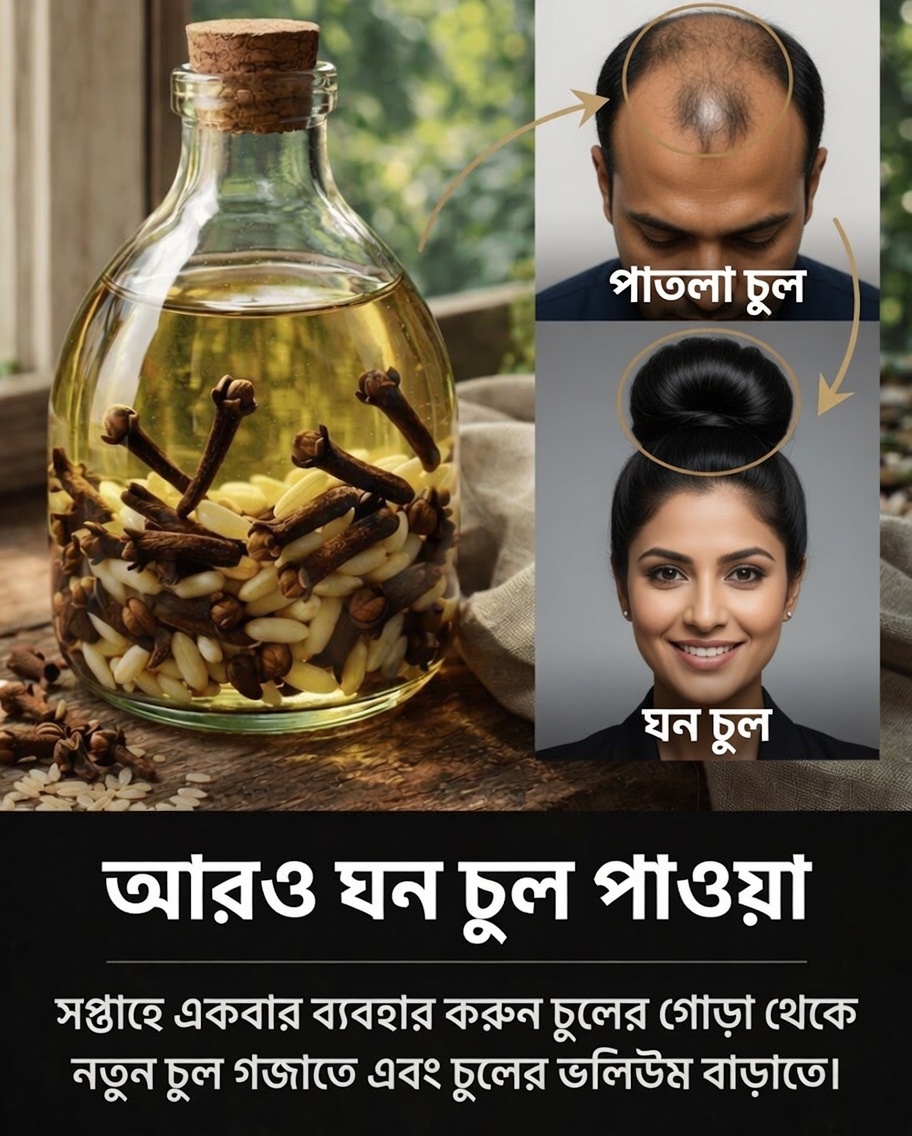 আরও শক্তিশালী ও ঘন চুলের জন্য লবঙ্গ ও চালের প্রাকৃতিক তেল কীভাবে বানাবেন