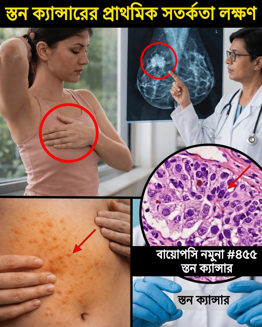 ক্যান্সার স্তনের ১০টি সতর্ক সংকেত ও উপসর্গ যা প্রতিটি নারীর জানা উচিত