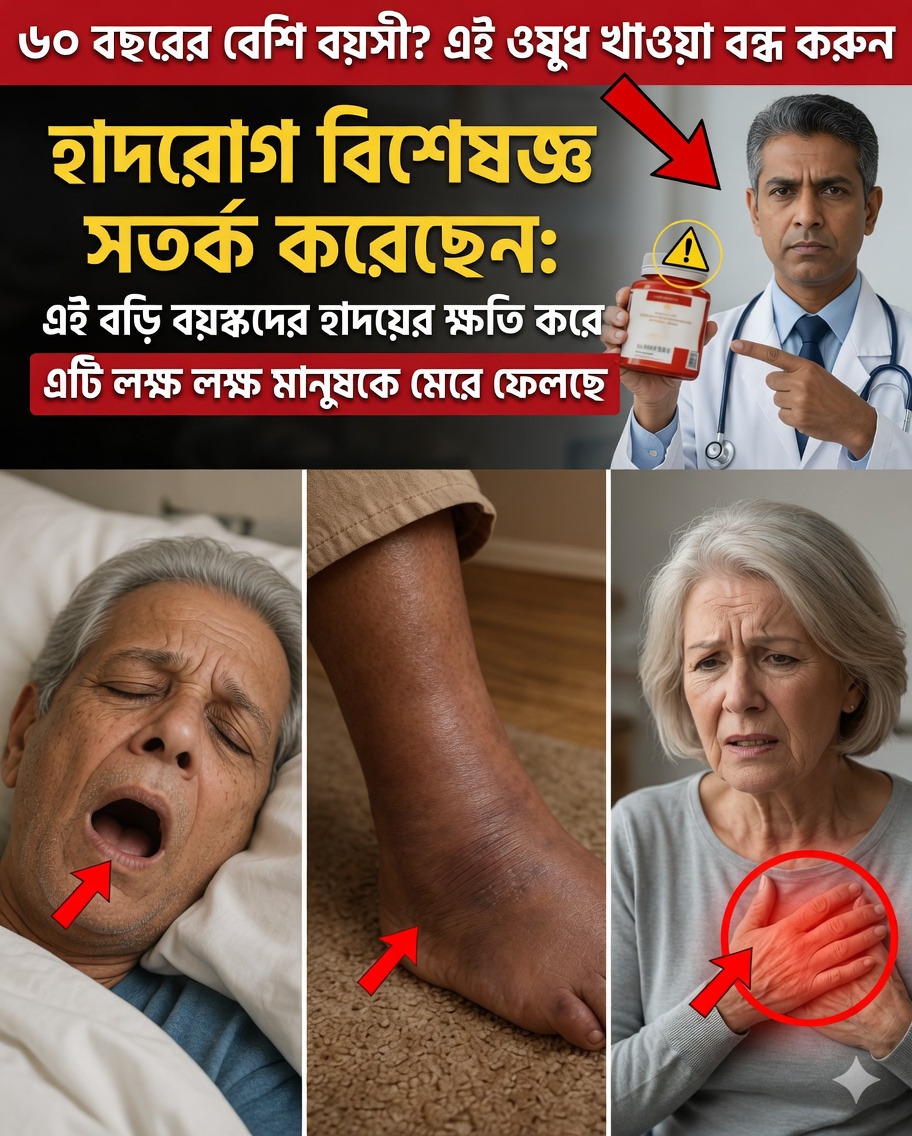 কার্ডিওলজিস্টদের সতর্কবার্তা: ৬০-এর পর নীরবে হৃদয় ক্ষতি করতে পারে এমন ৫টি সাধারণ ওষুধ (এবং এর বদলে কী করবেন)
