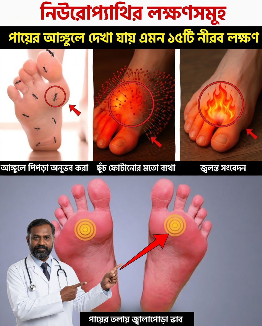 পায়ের আঙুল থেকে শুরু হওয়া নীরব নিউরোপ্যাথির ১৫টি লক্ষণ: আপনি কি এসব প্রাথমিক সতর্কসংকেত উপেক্ষা করছেন?