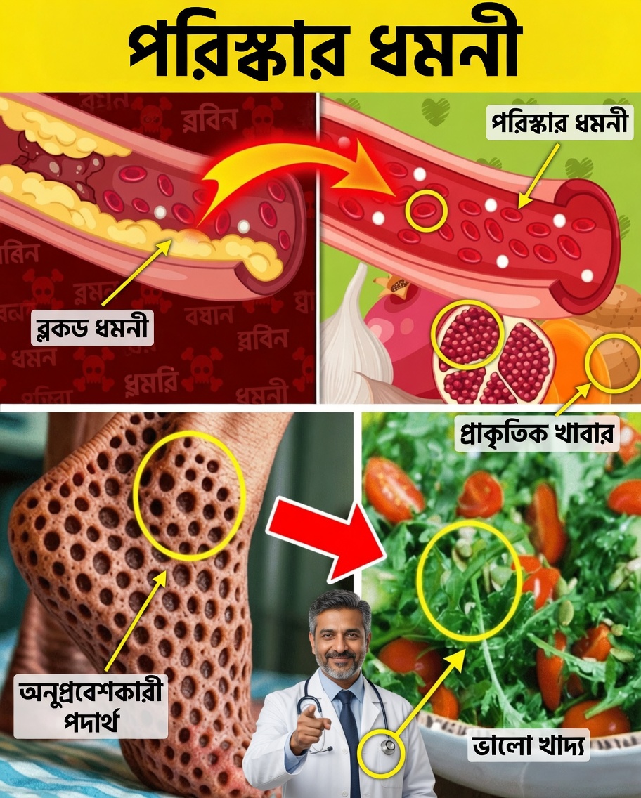 এই শক্তিশালী দৈনিক খাবার দিয়ে প্রাকৃতিকভাবে পায়ের ধমনীগুলো পরিষ্কার করুন