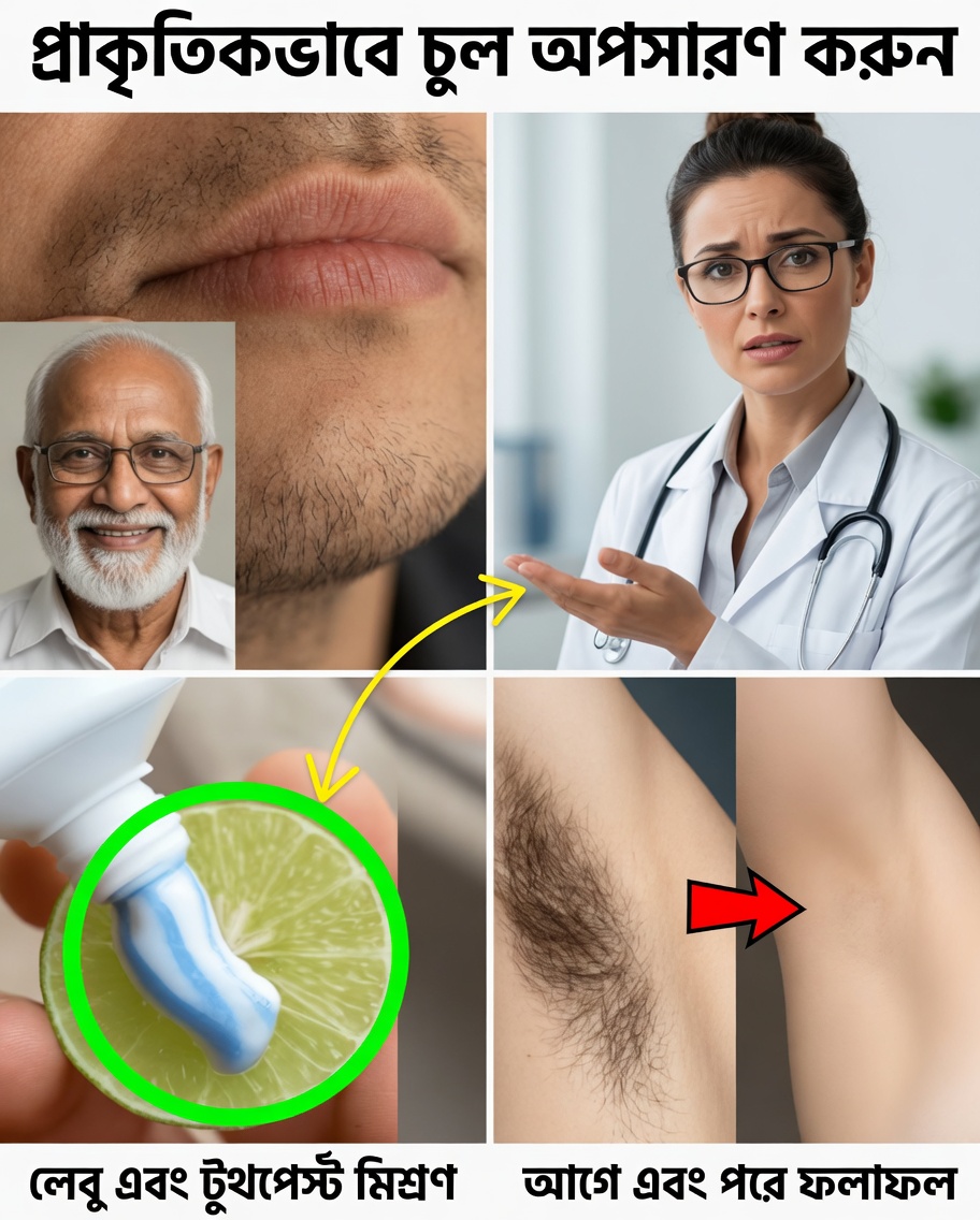 লেবু ও টুথপেস্ট দিয়ে মুহূর্তেই অবাঞ্ছিত লোম দূর করুন!
