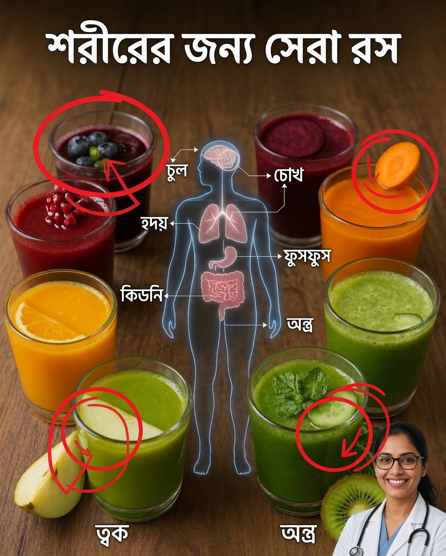 আপনার শরীরের প্রতিটি অংশ শক্তিশালী করতে সেরা ১০টি প্রাকৃতিক জুস