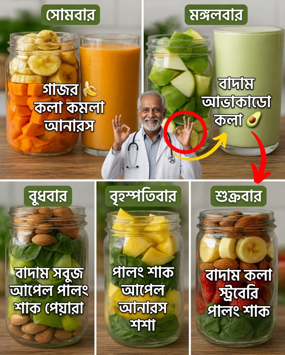 সপ্তাহের প্রতিটি দিনের জন্য ৭টি উজ্জ্বল স্মুদি রেসিপি