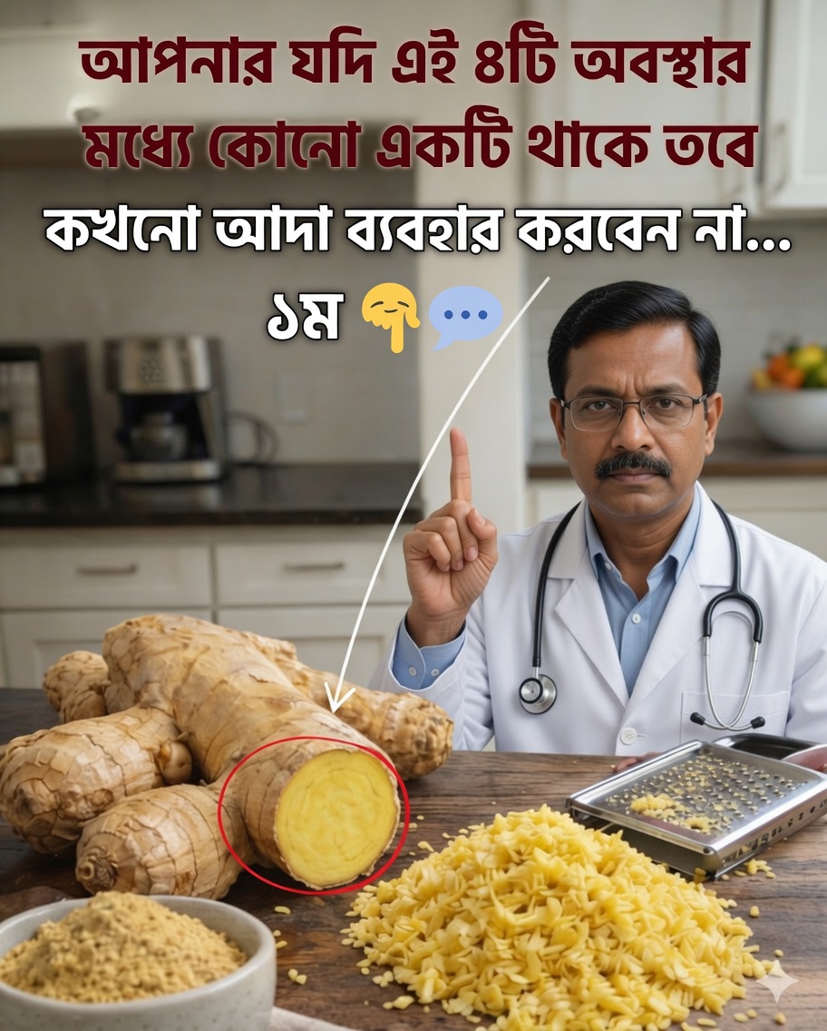 আদা: অনেকের জন্য এক শক্তিশালী শিকড়—তবে আপনার যদি এই ৪টি সাধারণ অবস্থা থাকে, তাহলে এড়িয়ে চলুন