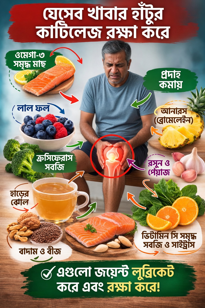সুস্থ হাঁটুর তরুণাস্থিকে সমর্থন করতে প্রাকৃতিক খাবার: বুদ্ধিমানের মতো আপনার জয়েন্টগুলো রক্ষা করুন
