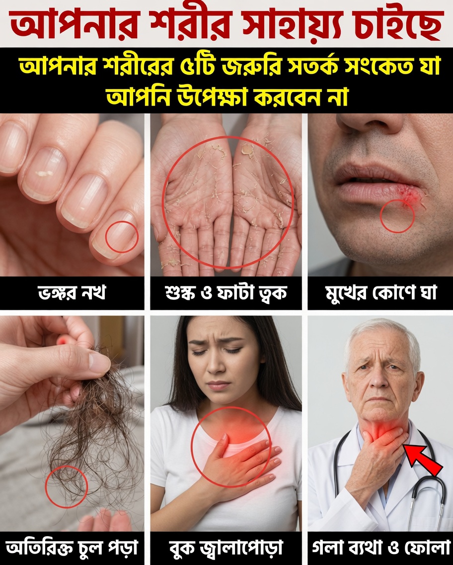 দীর্ঘমেয়াদে আপনার স্বাস্থ্য সুরক্ষিত রাখতে শরীরের ৬টি সূক্ষ্ম সংকেত যা আপনার উপেক্ষা করা উচিত নয়