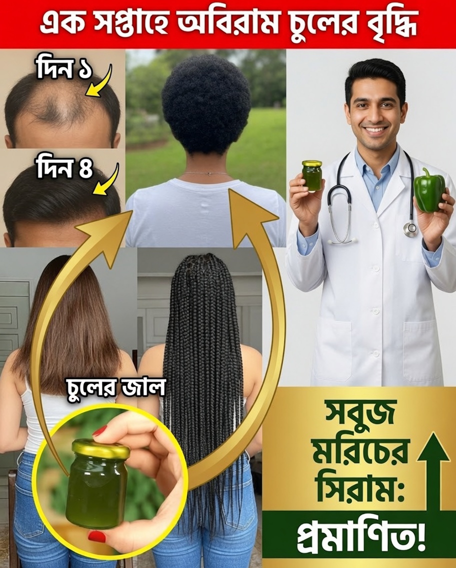 সবুজ মরিচের গোপন রহস্য: দ্রুততর ও আরও ঘন চুলের বৃদ্ধি জাগিয়ে তুলুন
