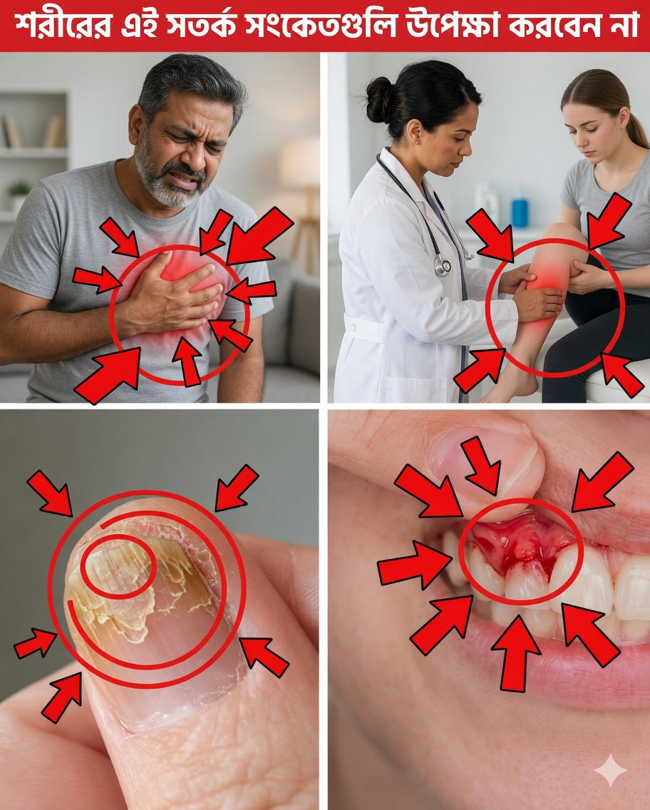 শরীরের ৭টি নীরব সংকেত যা স্বাস্থ্য সমস্যার ইঙ্গিত দিতে পারে এবং যা আপনাকে উপেক্ষা করা উচিত নয়