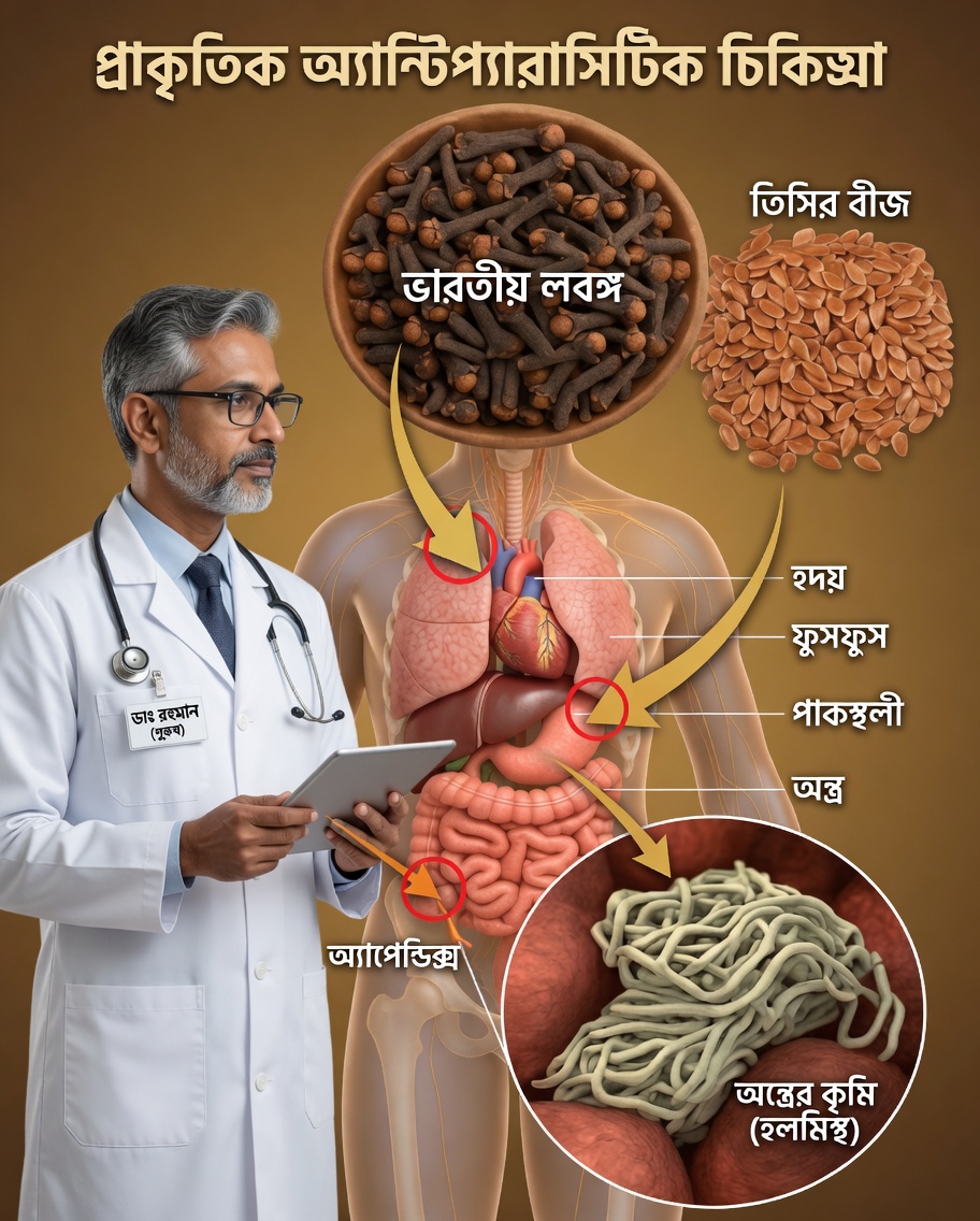 লবঙ্গ ও তিসির বীজের ঐতিহ্যবাহী মিশ্রণ যা প্রাকৃতিকভাবে পরজীবী দূর করতে সাহায্য করতে পারে