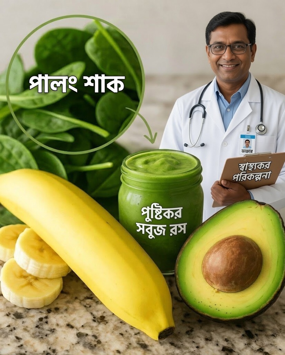 শক্তিতে দিন শুরু করুন: প্রাণশক্তি ও সুস্থতার জন্য অ্যাভোকাডো ও পালং শাকের স্মুদি