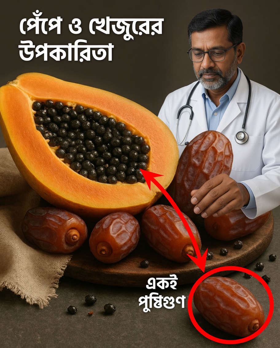 একজন প্রাচীন চিকিৎসকের গোপন রহস্য: কীভাবে খেজুর ও পেঁপে আপনার স্বাস্থ্যের ১০টি দিক পুনরুদ্ধার করতে পারে