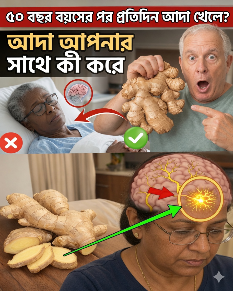 শিরোনাম: ৬০-এর পর আপনি প্রতিদিন সকালে আদা খেলে আপনার শরীরে আসলে কী ঘটে