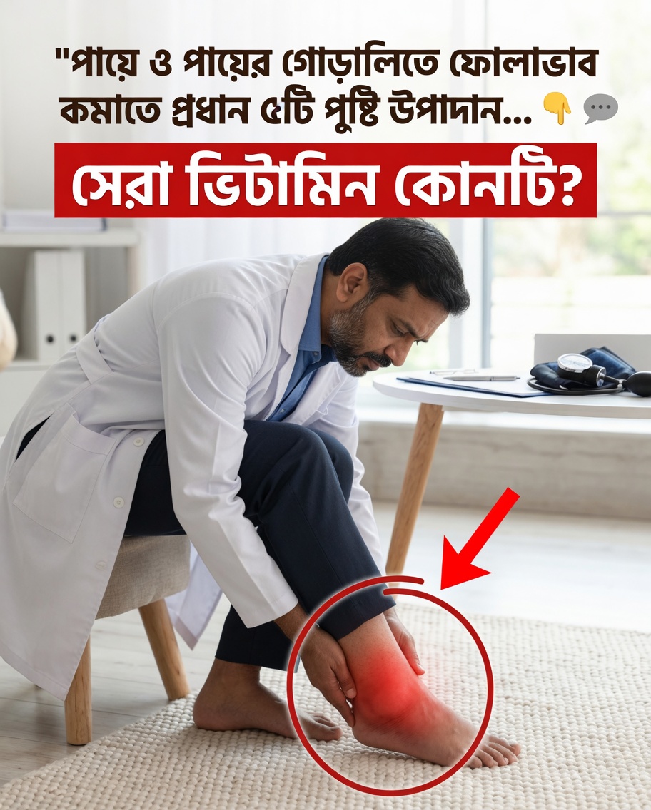 পা ও পায়ের পাতা ফুলে গেছে? এই ৫টি পুষ্টি উপাদান অস্বস্তি কমাতে সাহায্য করতে পারে