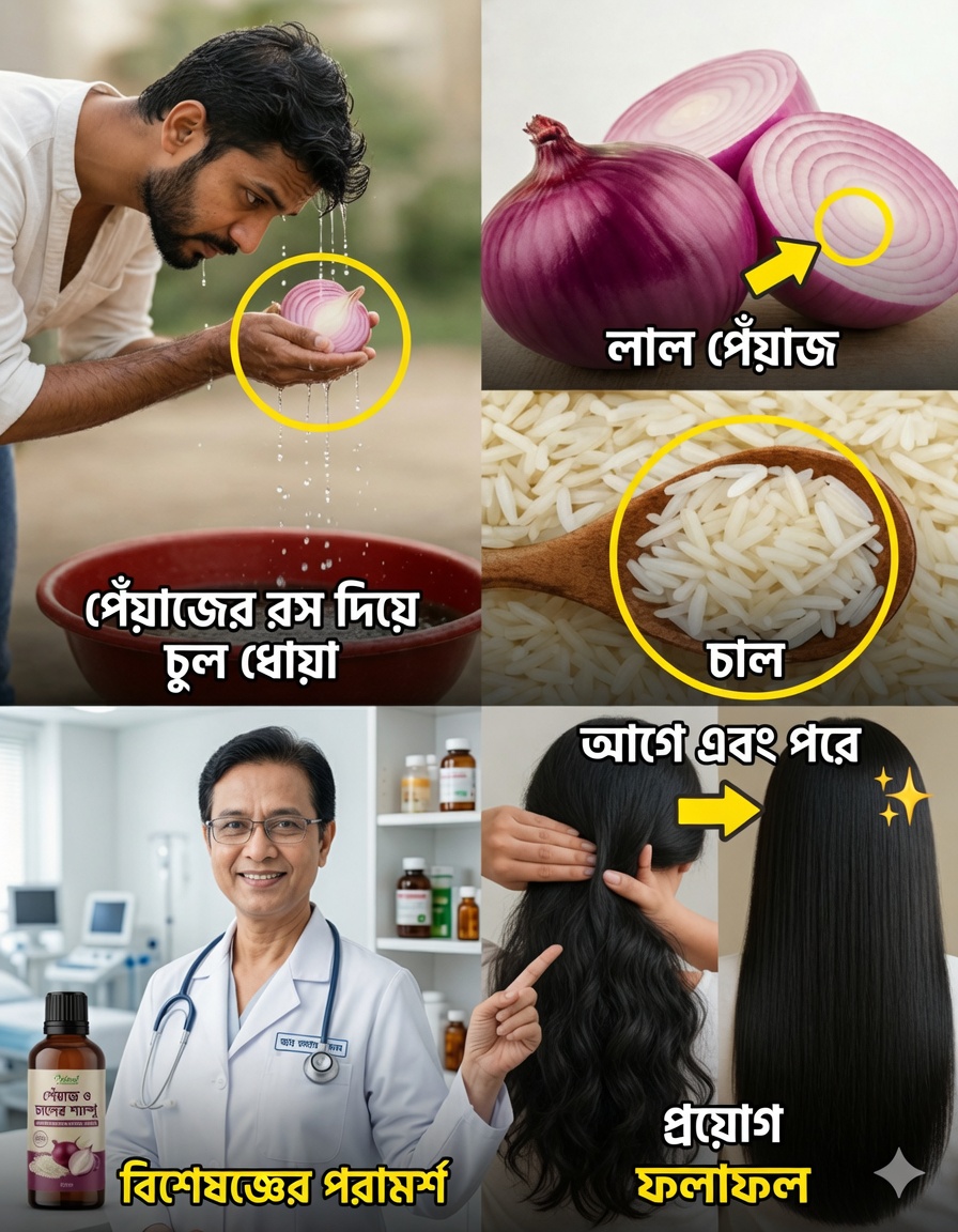 পেঁয়াজ ও ভাতের হেয়ার মাস্ক, যা পাতলা চুলকে লম্বা, ঘন ও ঝলমলে চুলে রূপান্তরিত করতে পারে
